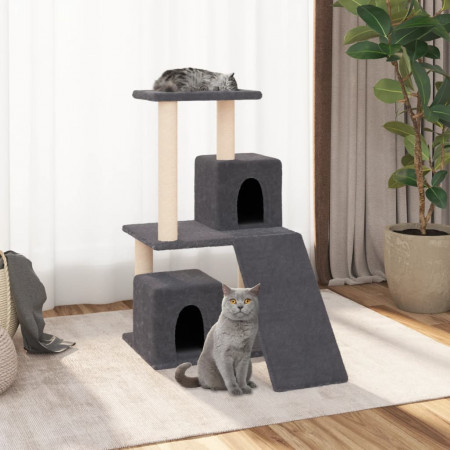 Ansamblu pisici cu stâlpi din funie sisal, gri închis, 82 cm - Img 1