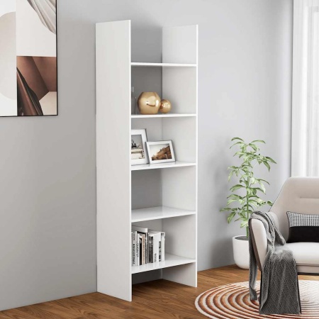Bibliotecă, alb, 60x35x180 cm, lemn prelucrat