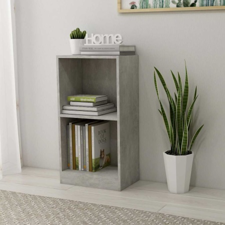 Bibliotecă, gri beton, 40x24x75 cm, lemn prelucrat