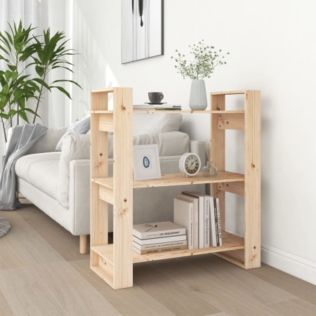Bibliotecă/Separator cameră, 80x35x91 cm, lemn masiv de pin
