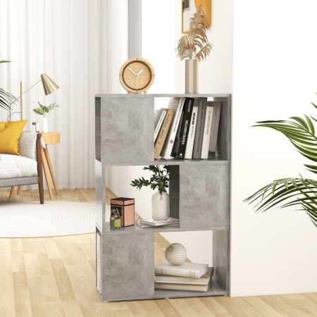 Bibliotecă/Separator cameră, gri beton, 60x24x94 cm, PAL