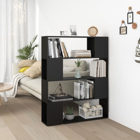 Bibliotecă/Separator cameră, negru, 100x24x124 cm