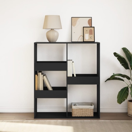 Bibliotecă/Separator cameră, negru, 100x33x115 cm