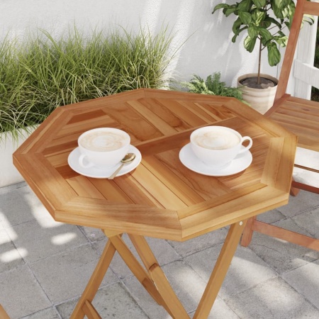 Blat de masă, 60x60x2,5 cm, octogonal, lemn masiv de tec