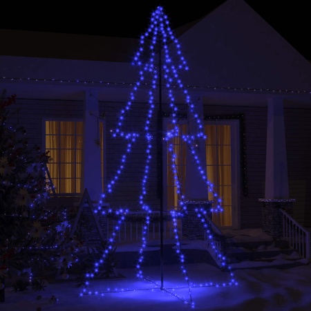 Brad Crăciun conic 360 LED-uri, 143x250 cm, interior & exterior