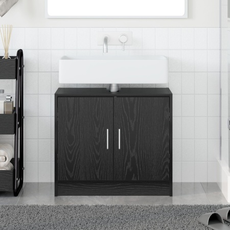 Cabinet pentru chiuvetă Stejar negru 63x29x55 cm Lemn prelucrat