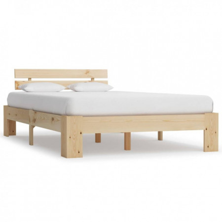Cadru de pat, 140 x 200 cm, lemn masiv de pin - Img 1