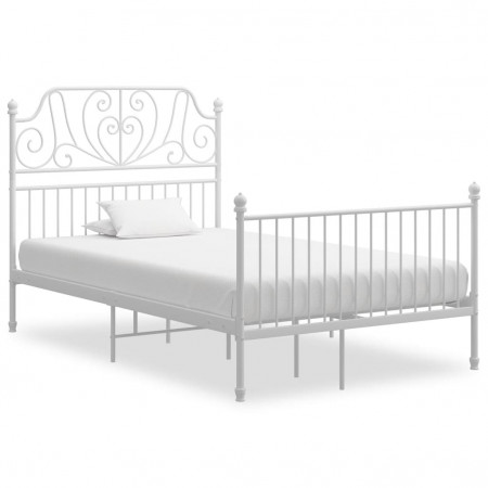 Cadru de pat, alb, 120x200 cm, metal - Img 1