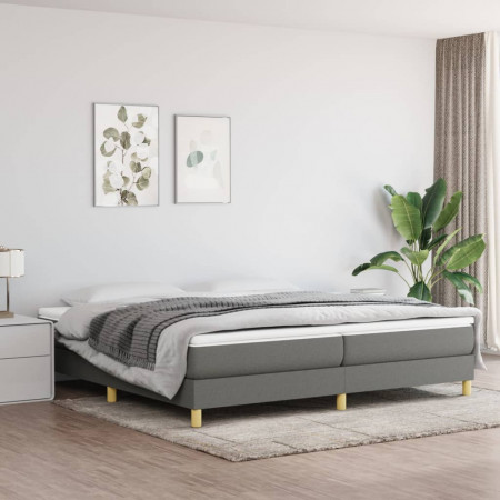 Cadru de pat box spring, gri închis, 200x200 cm, textil