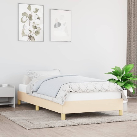 Cadru de pat, crem, 80x200 cm, material textil