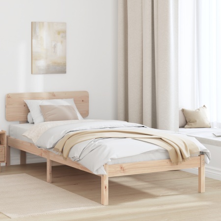 Cadru de Pat cu Headboard 90x200 cm Lemn Masiv de Pin