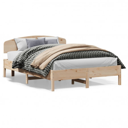 Cadru de pat cu tăblie, 150x200 cm lemn masiv pin