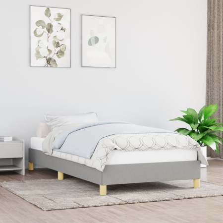 Cadru de pat fără saltea, gri deschis, 80x200 cm, textil