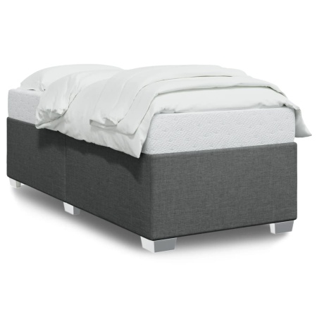 Cadru de pat, gri închis, 90x190 cm, material textil