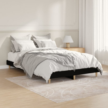 Cadru de pat, negru, 120x190 cm, lemn prelucrat