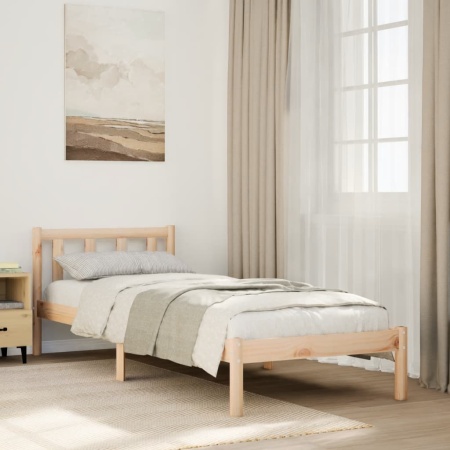 Cadru pat foarte lung fără saltea, 100x210 cm, lemn masiv pin