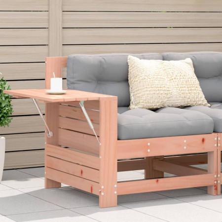 Canapea cu cotieră de grădină, cu masă laterală, lemn douglas