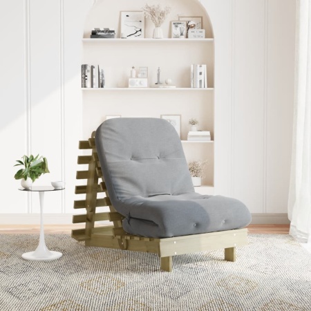 Canapea futon cu saltea, 70x206x11 cm, lemn de pin tratat