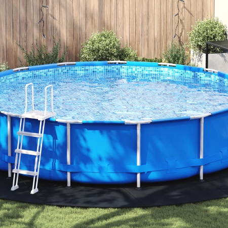 Capac Rotund pentru Piscină Negru Plastic Ø 610 cm