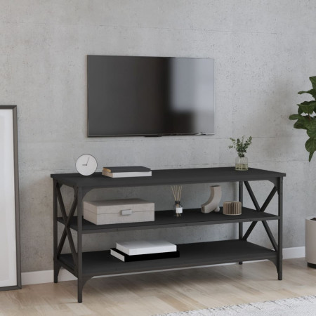 Comodă TV, negru, 100x40x50 cm, lemn prelucrat