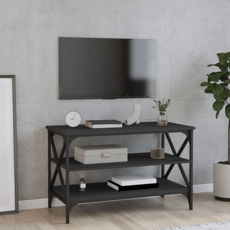 Comodă TV, negru, 80x40x50 cm, lemn prelucrat
