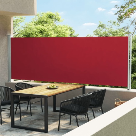 Copertină laterală retractabilă de terasă, roșu, 160x600 cm