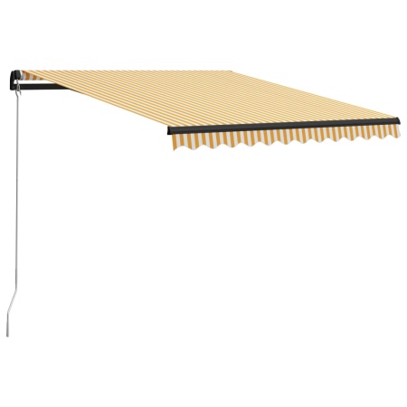 Copertină retractabilă manual, galben și alb, 300 x 250 cm