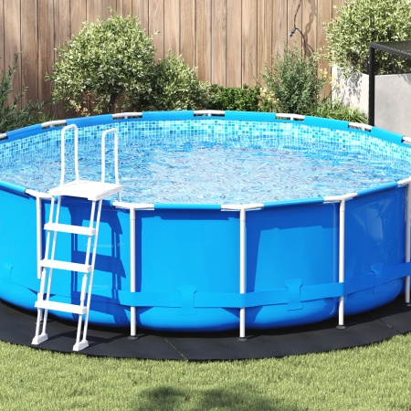 Copertină rotundă pentru piscină Neagră Plastic Ø 366 cm