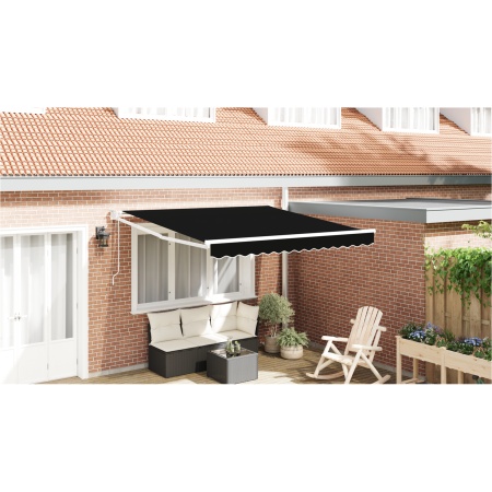 Cort retractabil automat Negru 300x250 cm, Material de înlocuire pentru cort pentru cadru de 3x2.5 m Negru