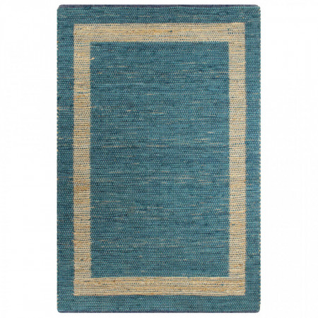 Covor manual, albastru, 160 x 230 cm, iută - Img 1