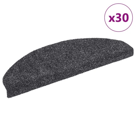 Covorașe scară autoadezive 30 buc Gri închis 65x21x4 cm