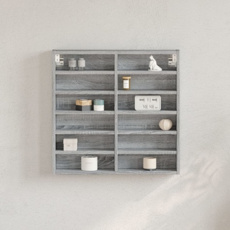 Dulap cu vitrină, sonoma gri, 60x8,5x58 cm, lemn prelucrat