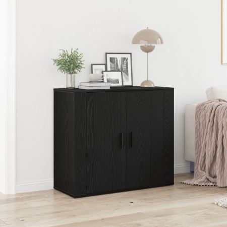 Dulap negru stejar 80x33x70 cm din lemn înginerat