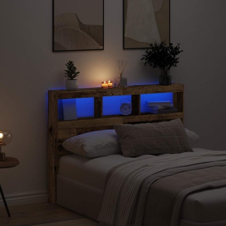 Dulap pentru tăblie cu LED Lemn vechi 140x17x102 cm