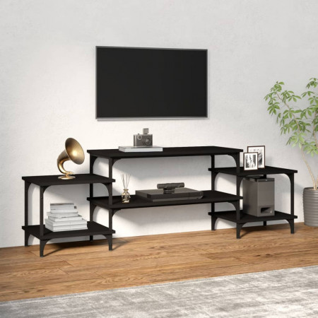 Dulap TV, negru, 157x35x52 cm, lemn prelucrat