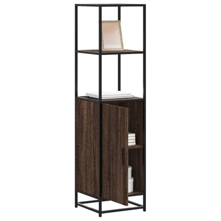 Dulapuru stejar maro 35,5x35x139 cm lemn și metal prelucrat