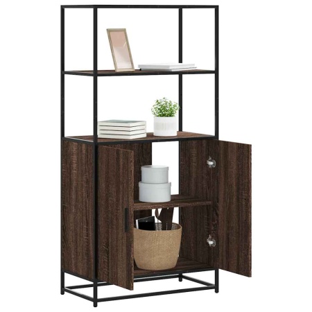Dulapuru Stejar maro 68x35x139 cm lemn și metal prelucrat