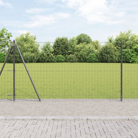 Euro Fence cu 7 stâlpi flanșați 1.2x10 m din oțel galvanizat