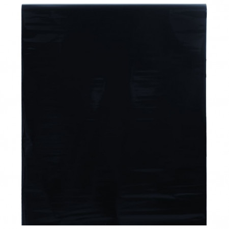 Folie pentru fereastră statică, negru mat, 45x1000 cm, PVC - Img 1