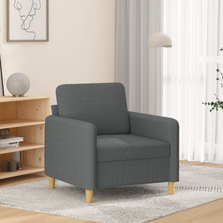 Fotoliu canapea, gri închis, 60 cm, material textil