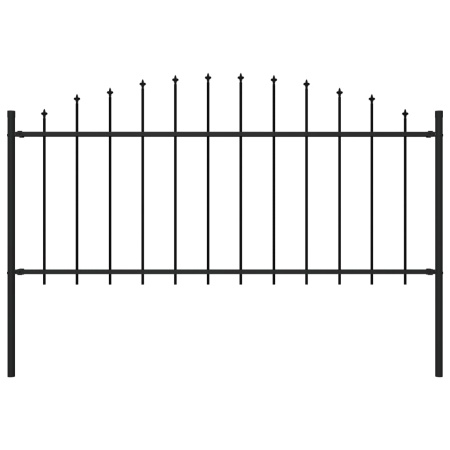 Gard de grădină cu vârf ascuțit, negru, 1,7 m, oțel