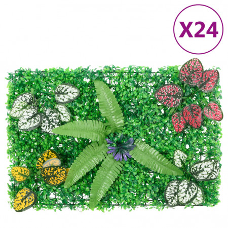 Gard din plante artificiale, 24 buc., verde, 40x60 cm - Img 1