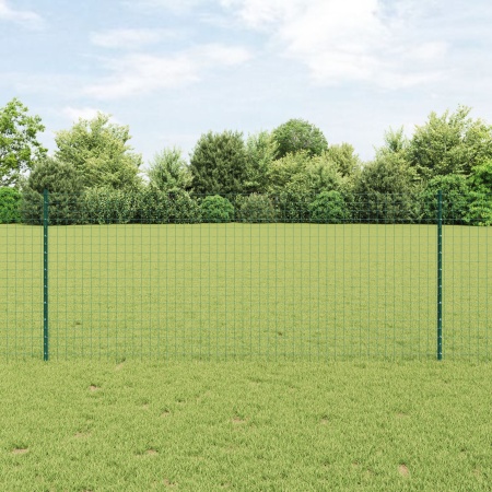 Gard Euro cu 5 Stâlpi U Verde 1x10 m Oțel