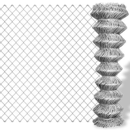 Gard legătură din plasă, argintiu, 15 x 1,25 m, oțel galvanizat - Img 1