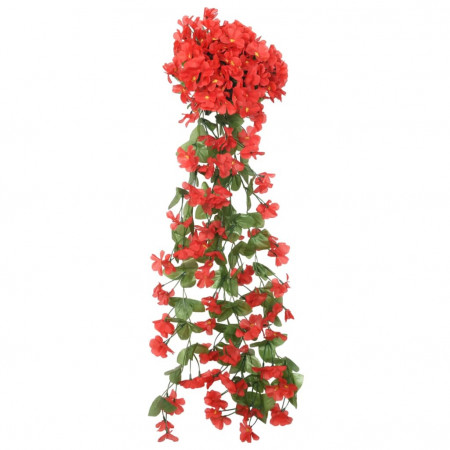 Ghirlande de flori artificiale, 3 buc., roșu, 85 cm