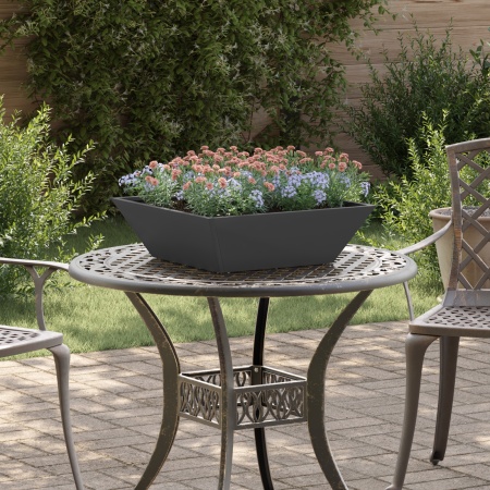 Ghiveci Metalic Negru Metal 50 x 50 x 15 cm Inserții Decorative