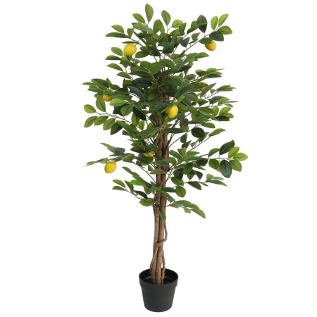 Lămâi artificial cu 3 trunchiuri, verde, 120 cm, PP