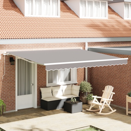 Marchiza manuală retractabilă gri deschis 400x300 cm, Material de înlocuire pentru marchiza pentru cadru de 4x3 m gri deschis