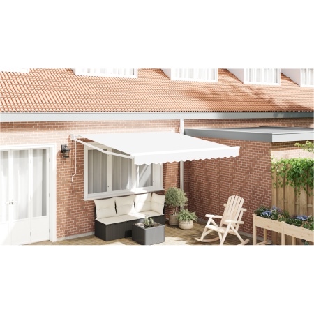 Marchiză retractabilă automată Alb 350x250 cm, Țesătură de înlocuire pentru marchiză pentru cadru de 3.5x2.5 m Alb