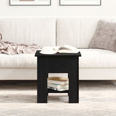 Masă de cafea Negru Stejar 40x40x42 cm Lemn prelucrat
